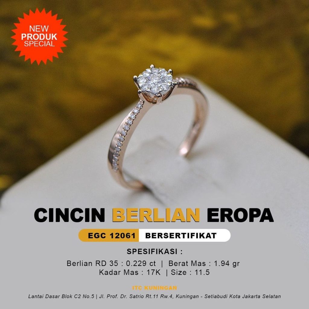 CINCIN BERLLIAN ROSEGOLD MEWAH