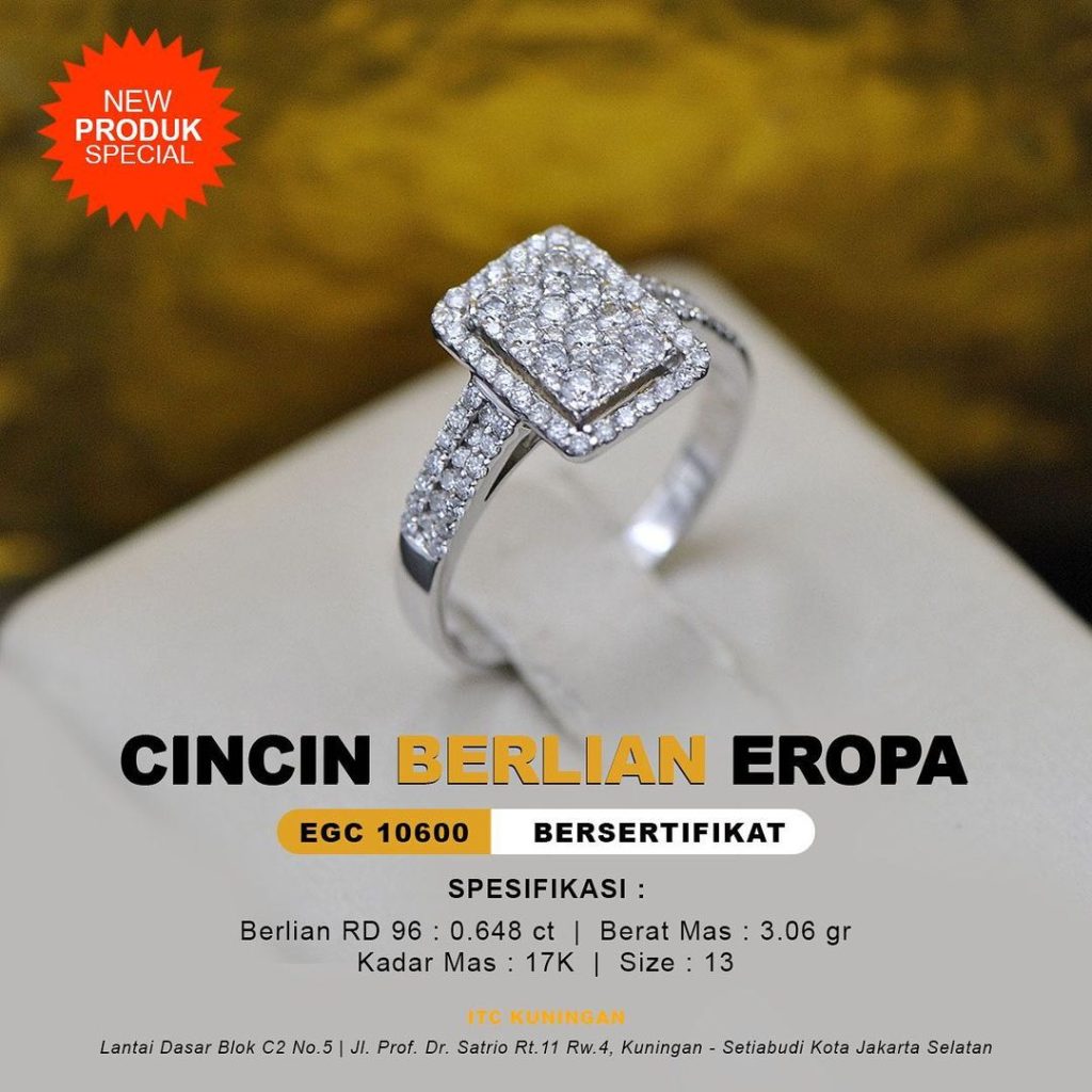 Cincin berlian eropra cincin wanita mewah
