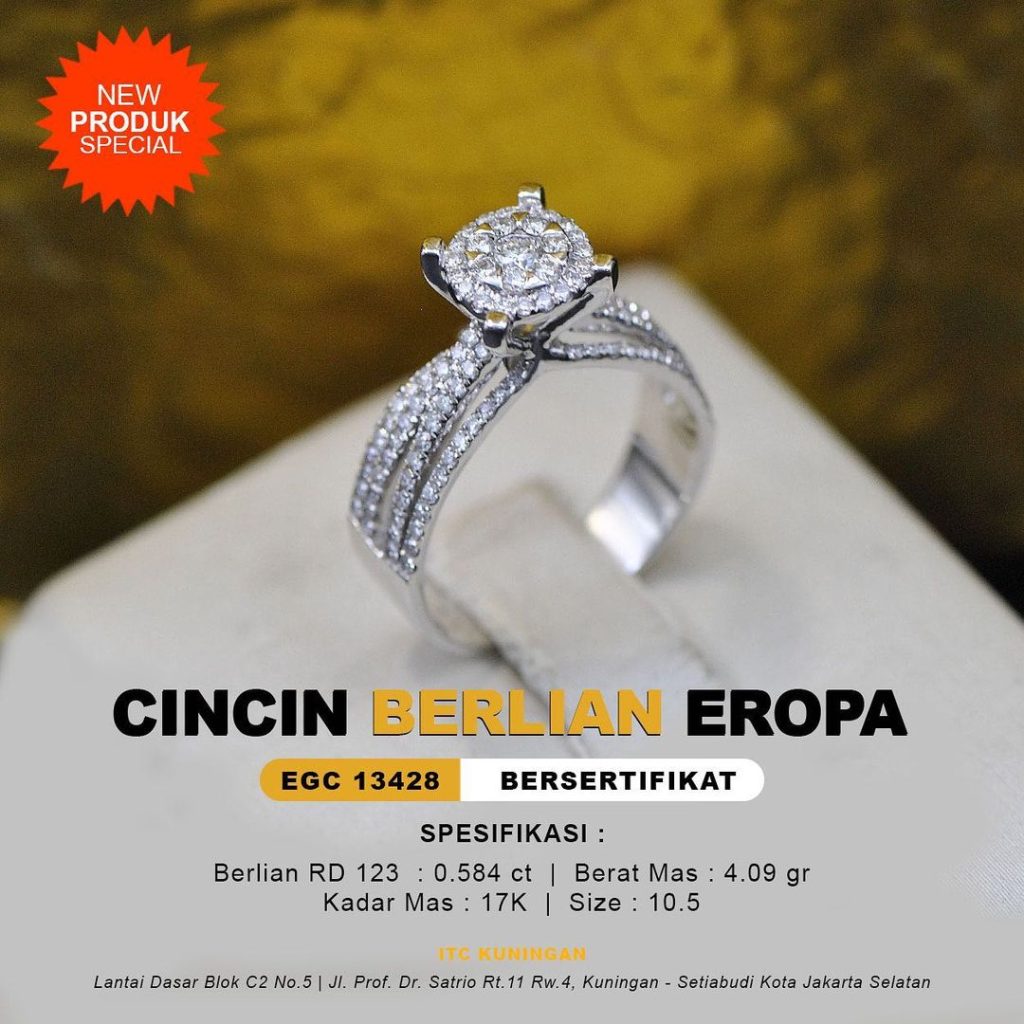 Cincin berlian asli eropa emas putih (1)