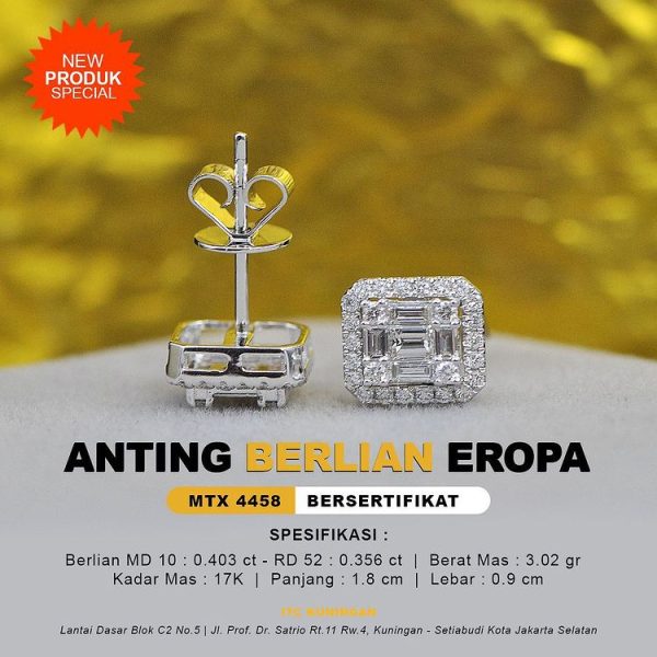 ANTING BERLIAN WANITA BERLIAN ASLI ANTING MODEL MEWAH DAN ELEGANT