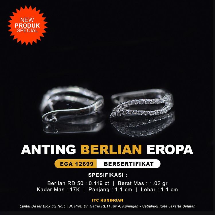 Anting berlian mewah dan simple anting cantik (1)