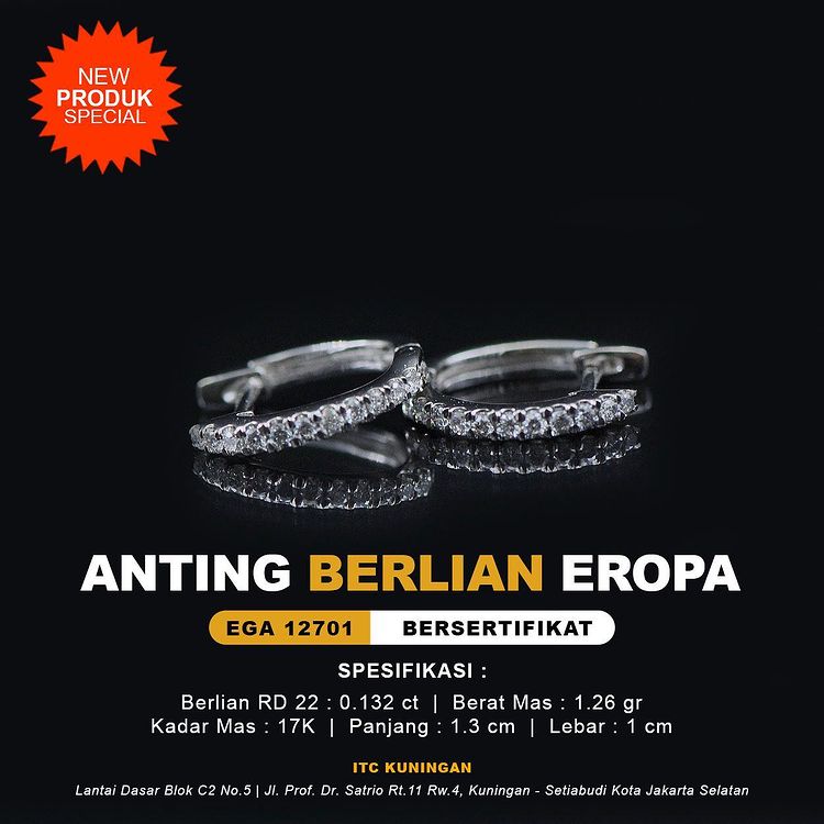Anting wanita berlian listring model simple dan cantik (2)