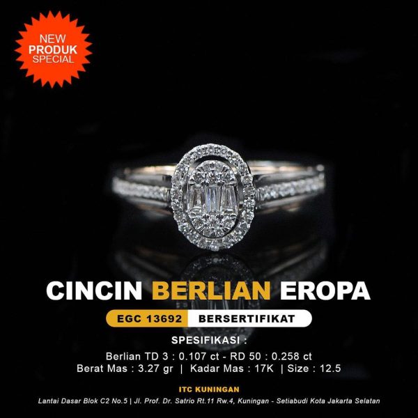 CINCIN BERLIAN EROPA EGC 13692 MODEL MEWAH DAN ELEGANT