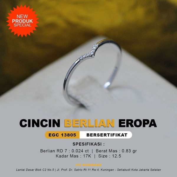CINCIN BERLIAN EROPA EGC 13805 MODEL SIMPLE DAN UNIK