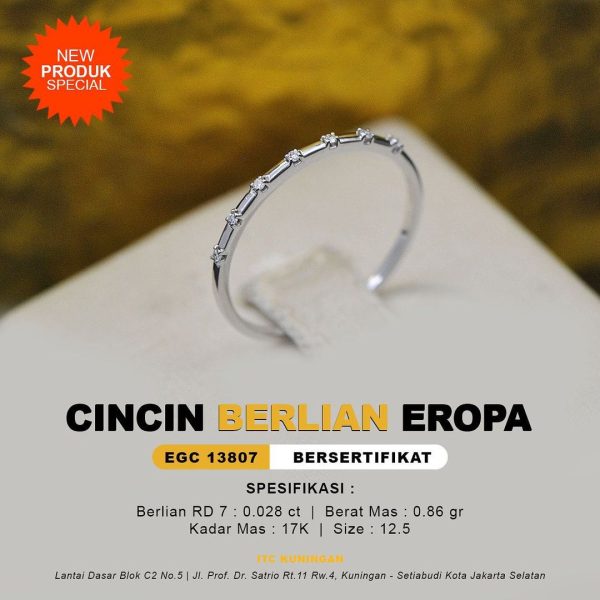 CINCIN BERLIAN EROPA EGC 13806 MODEL SIMPLE DAN UNIK