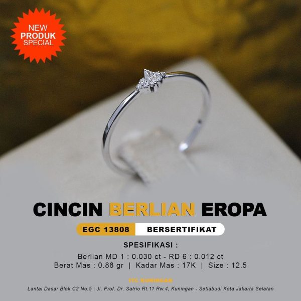 CINCIN BERLIAN EROPA EGC 13808 MODEL SIMPLE DAN UNIK